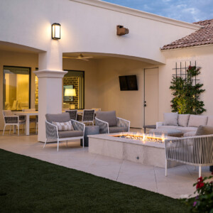 firepit lounge area view