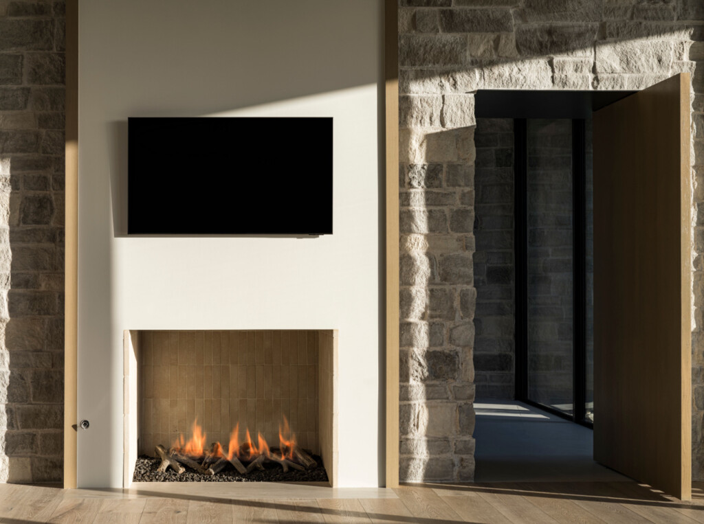 Modern Sunset Fireplace Design