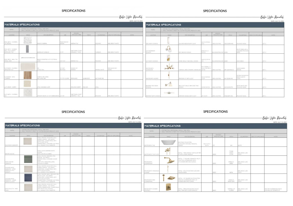 Example of Spec Sheet
